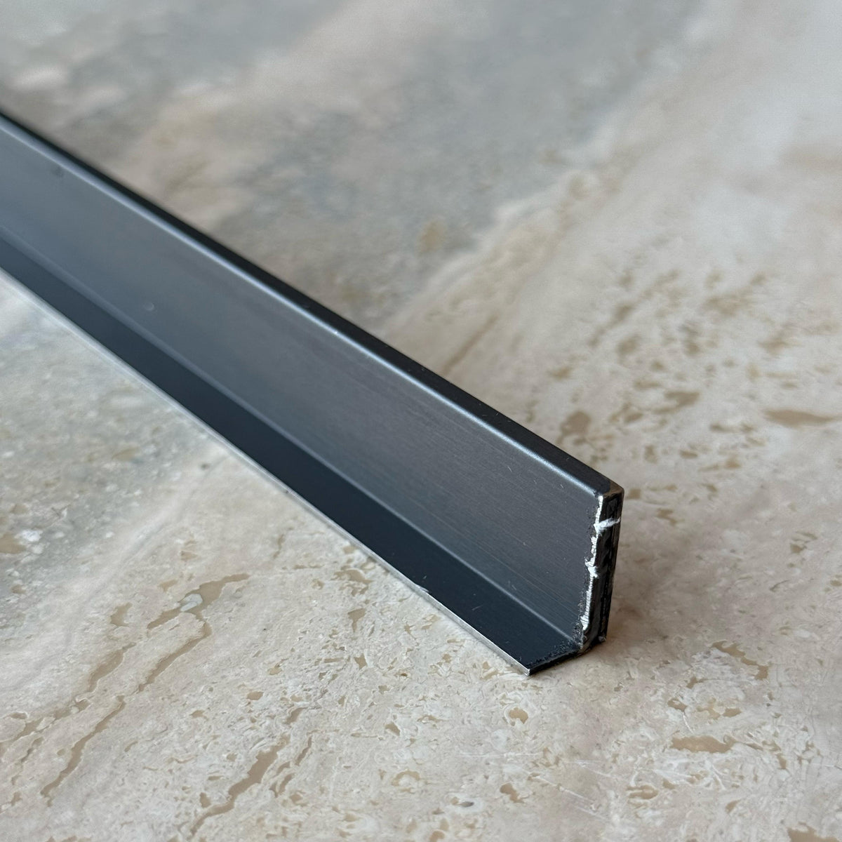 Black stainless steel perforated profile wall panel, 0.8mm thickness, 18mm width, by BEACON, suitable for modern interior and exterior design.