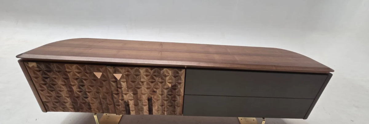 Display image of HOMAGE KOLTUK Zen Sideboard with veneer top, showcasing its sleek modern design and wood finish.