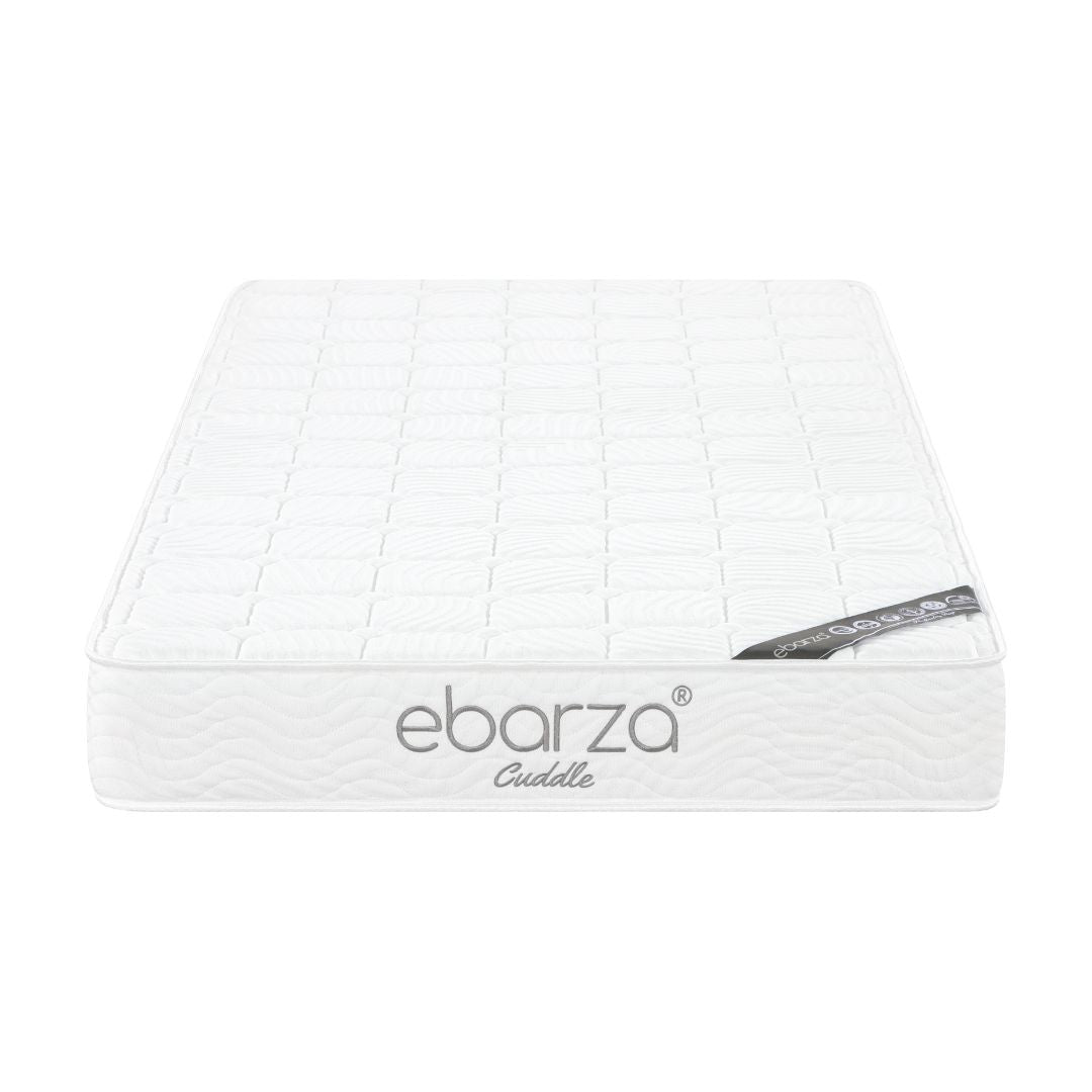 BEACON cuddle single size mattress measuring 107x203x18 cm with soft fabric cover and plush surface.