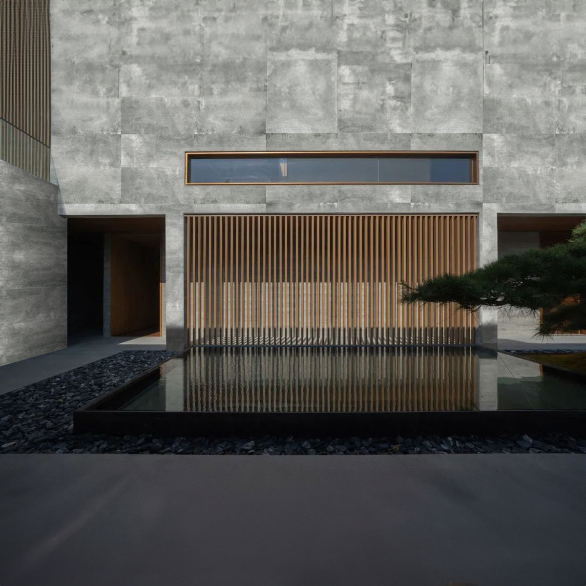 Dark grey Flex Stone Cladding Ando Cement wall panel, 120x60cm, from BEACON, with textured stone-like surface for interior or exterior use.