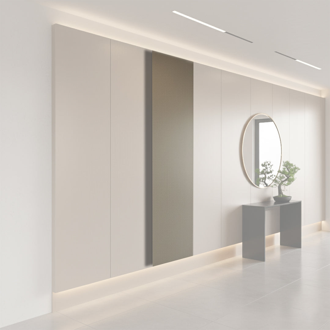 122*320cm WPC DECORATION WALL PANEL BB STICHING+FILM FOLDING COLOUR : Brass Brushed Metal BP-104K - Wall Panels - ebarza Furniture UAE | Shop Modern Furniture in Abu Dhabi & Dubai - مفروشات ايبازرا في الامارات | تسوق اثاث عصري وديكورات مميزة في دبي وابوظبي