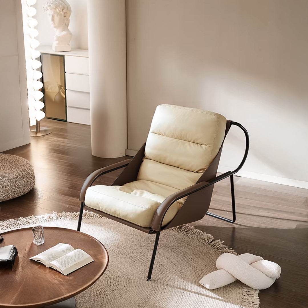 Pavia Lounge Chair LC042-Beige - Lounge Chairs - ebarza Furniture UAE | Shop Modern Furniture in Abu Dhabi & Dubai - مفروشات ايبازرا في الامارات | تسوق اثاث عصري وديكورات مميزة في دبي وابوظبي