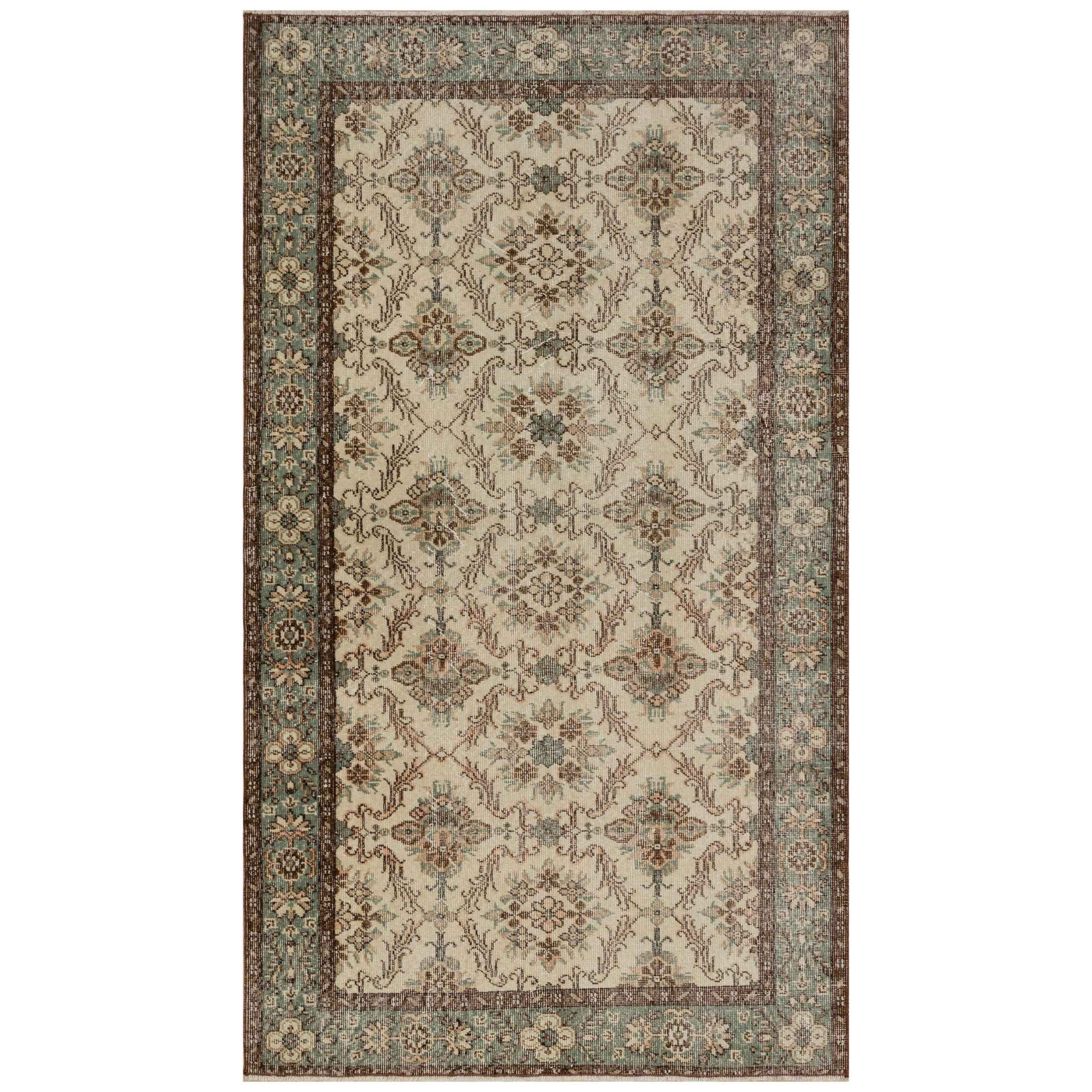 145 X 253 Cm Anatolian Hand Knotted Carpet Vintage Style 7269 - Rugs - ebarza Furniture UAE | Shop Modern Furniture in Abu Dhabi & Dubai - مفروشات ايبازرا في الامارات | تسوق اثاث عصري وديكورات مميزة في دبي وابوظبي