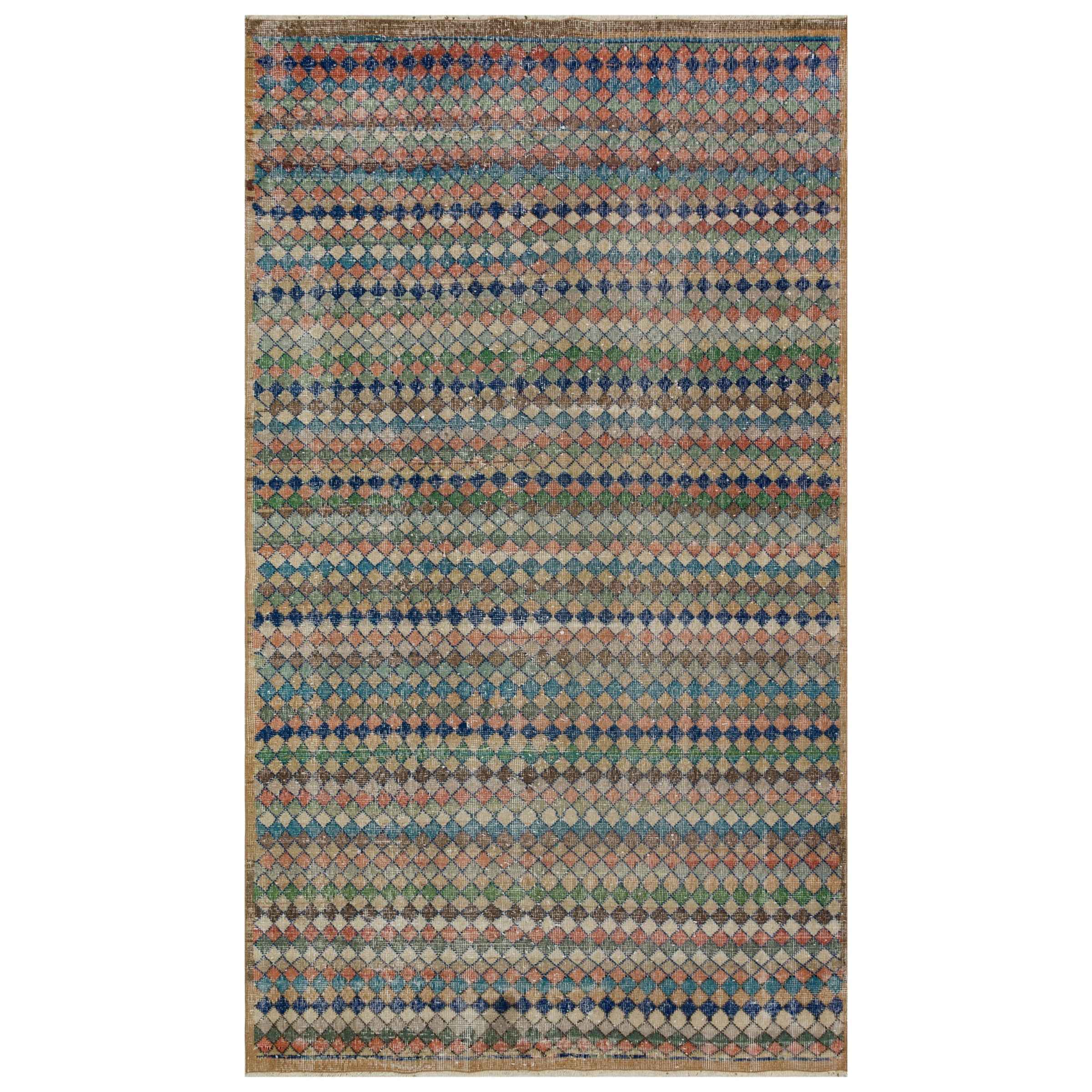 150 X 260 Cm Anatolian Hand Knotted Carpet Vintage Style 8649 - Rugs - ebarza Furniture UAE | Shop Modern Furniture in Abu Dhabi & Dubai - مفروشات ايبازرا في الامارات | تسوق اثاث عصري وديكورات مميزة في دبي وابوظبي