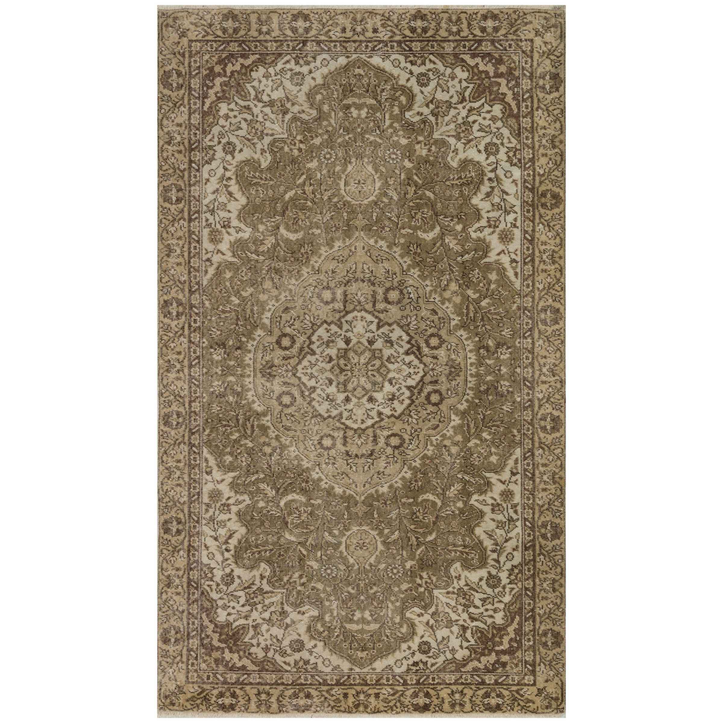 152 X 265 Cm Anatolian Hand Knotted Carpet Vintage Style 8575 - Rugs - ebarza Furniture UAE | Shop Modern Furniture in Abu Dhabi & Dubai - مفروشات ايبازرا في الامارات | تسوق اثاث عصري وديكورات مميزة في دبي وابوظبي