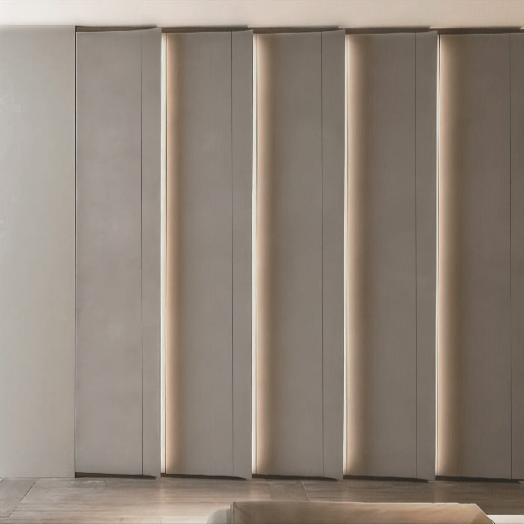 122*320cm 8MM WPC DECORATION WALL PANEL BB STICHING+FILM FOLDING COLOUR : Light Maple Shadow BP-107Y