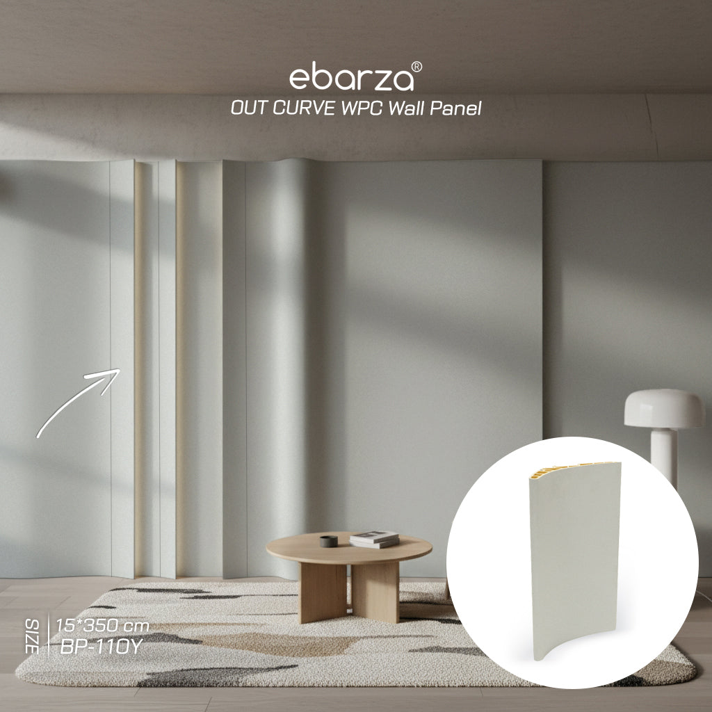 15*350 CM OUT CURVE WPC Wall Panel-OC MODLE: 150YYB COLOUR : Morandi Green BP-110Y - Wall Panels - ebarza Furniture UAE | Shop Modern Furniture in Abu Dhabi & Dubai - مفروشات ايبازرا في الامارات | تسوق اثاث عصري وديكورات مميزة في دبي وابوظبي