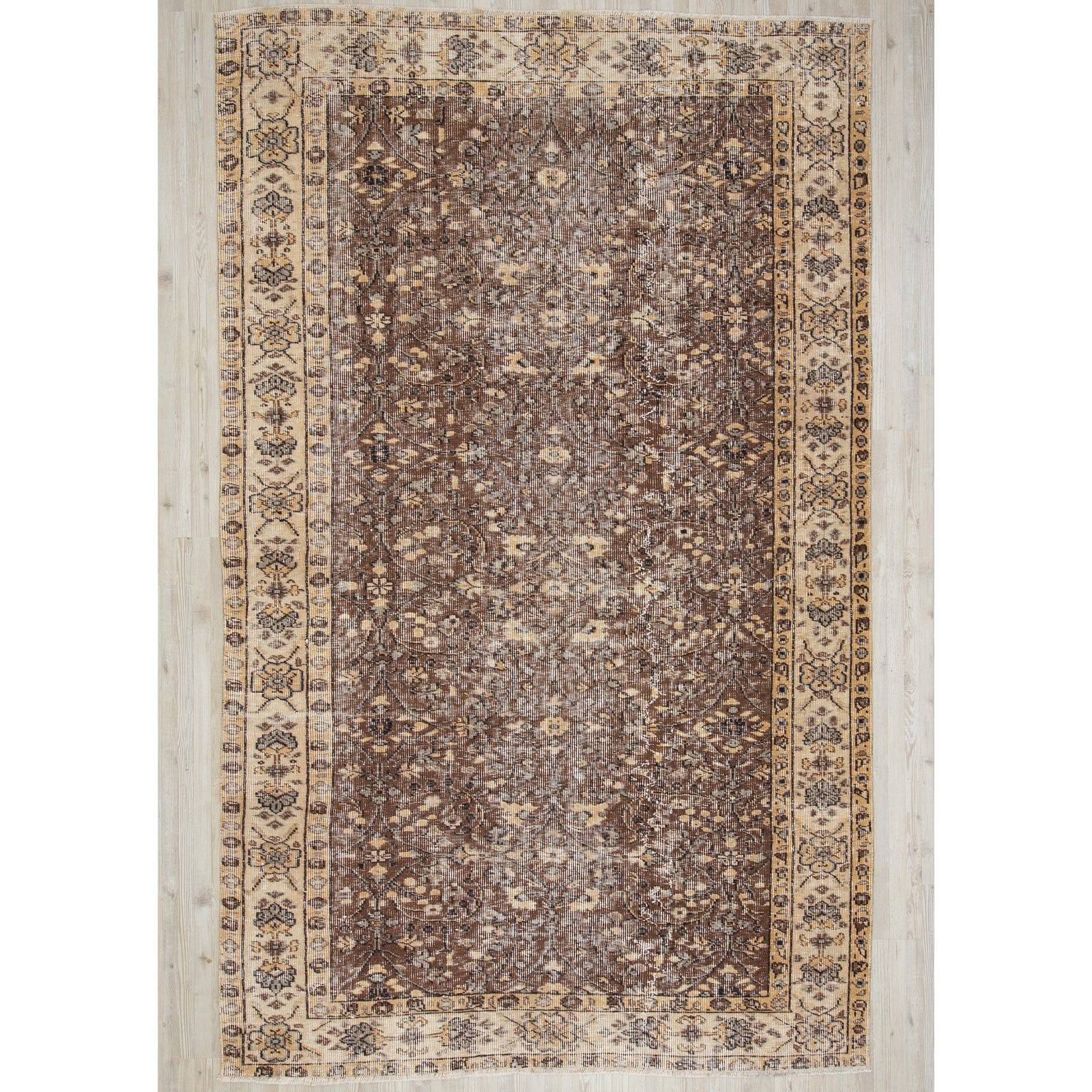153X246 Cm Anatolian Hand Knotted Carpet Vintage Style 2550 - Rugs - ebarza Furniture UAE | Shop Modern Furniture in Abu Dhabi & Dubai - مفروشات ايبازرا في الامارات | تسوق اثاث عصري وديكورات مميزة في دبي وابوظبي