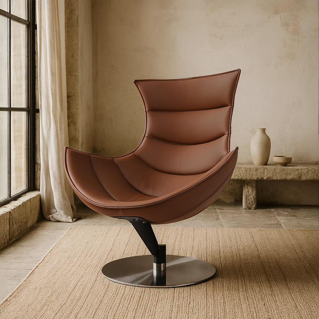 JIATAI SWIVEL Lounge Chair F-2039-Clay - Lounge Chairs - ebarza Furniture UAE | Shop Modern Furniture in Abu Dhabi & Dubai - مفروشات ايبازرا في الامارات | تسوق اثاث عصري وديكورات مميزة في دبي وابوظبي