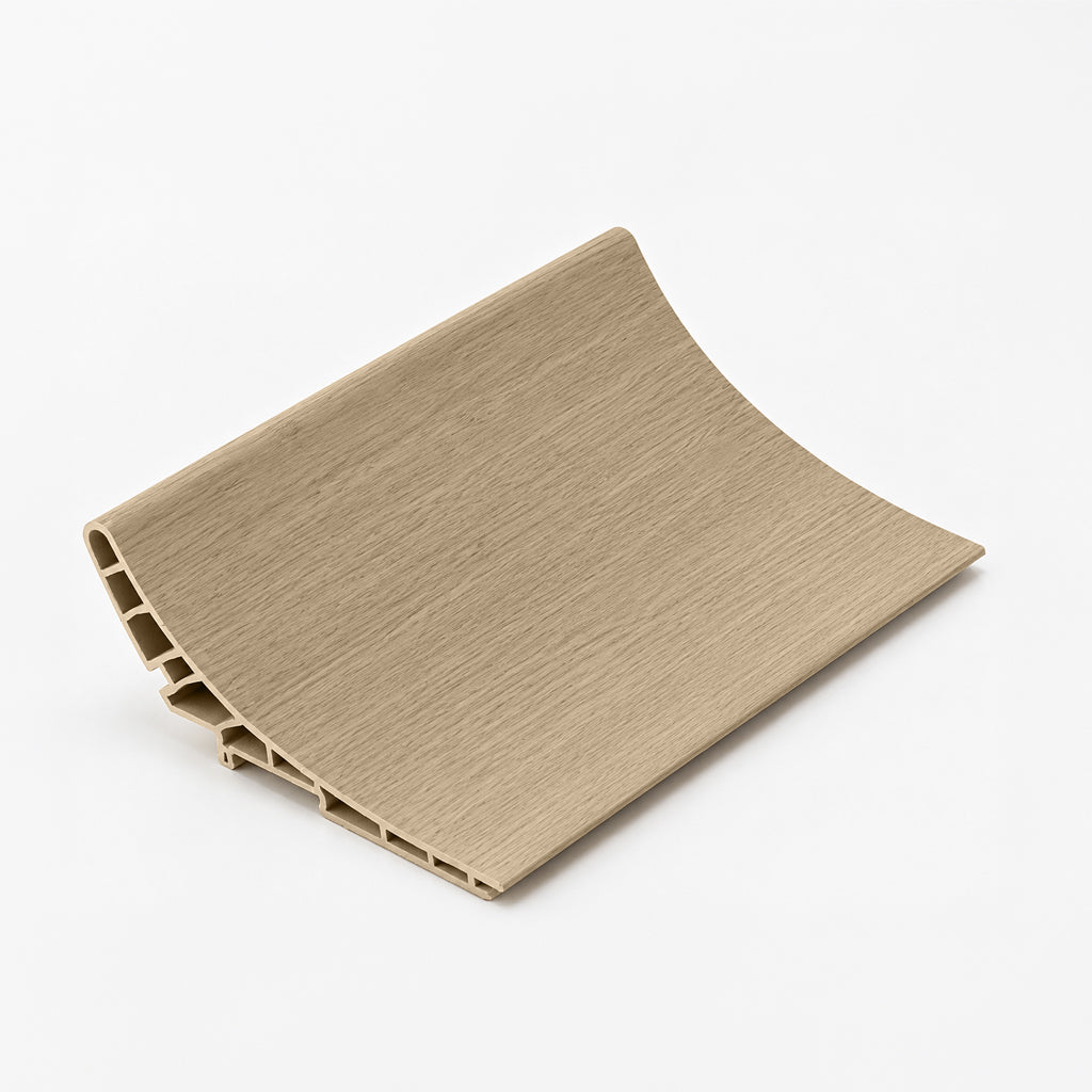 Warm Elm-H263Y - لوح حائط منحني خارجي من مادة WPC، مقاس 15 × 350 سم، لون خشب الدردار الدافئ