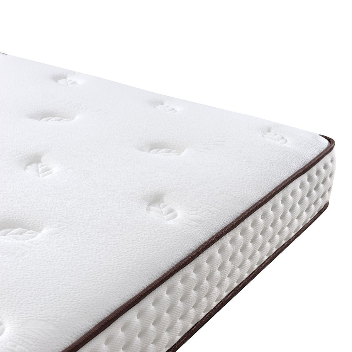 Display of a 180x200 cm latex king size mattress by BEACON, showing the plush surface and supportive structure.