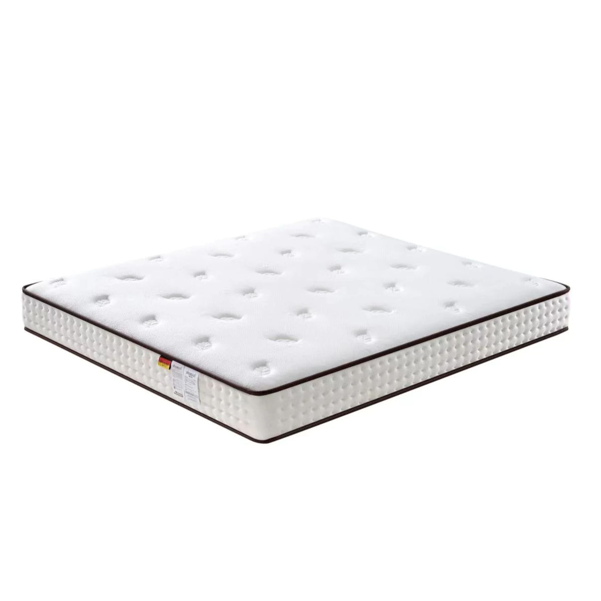 Display of a 180x200 cm latex king size mattress by Beacon, showing the plush surface and thickness of the mattress.