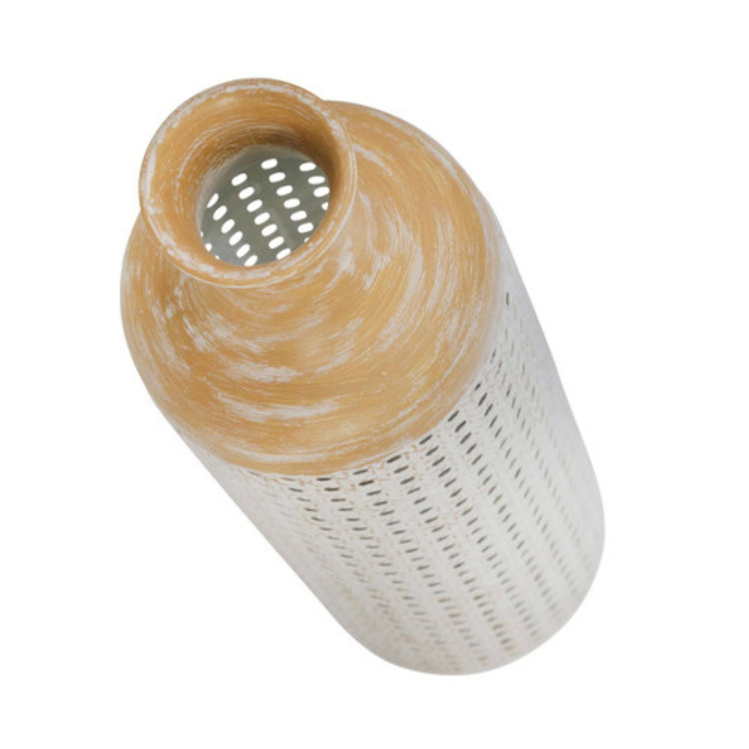 2-Tone Metal Vase 55 Cm - White 15390-02 - Vases - ebarza Furniture UAE | Shop Modern Furniture in Abu Dhabi & Dubai - مفروشات ايبازرا في الامارات | تسوق اثاث عصري وديكورات مميزة في دبي وابوظبي