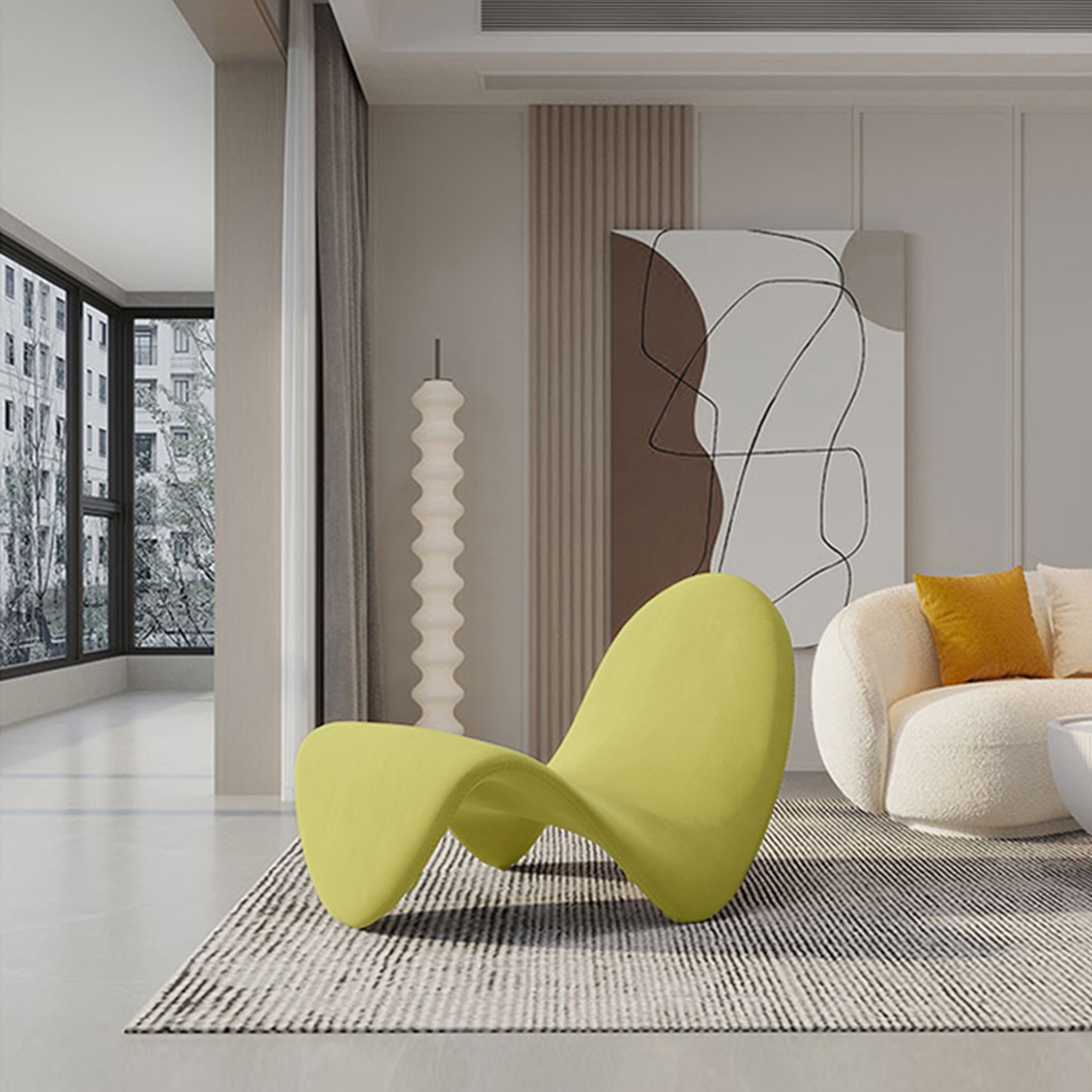 Green Worm Lounge Chair MLL-A42 Green -  Lounge Chairs | كرسي صالة جرين وورم - ebarza Furniture UAE | Shop Modern Furniture in Abu Dhabi & Dubai - مفروشات ايبازرا في الامارات | تسوق اثاث عصري وديكورات مميزة في دبي وابوظبي