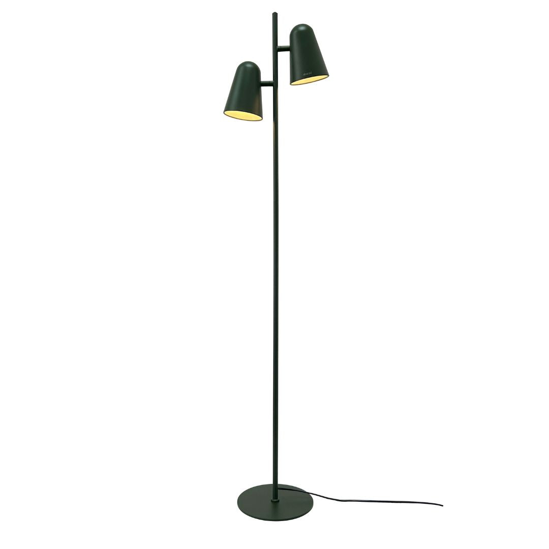 Beacon Arbor floor lamp with a sleek design and gray finish, standing tall with a modern aesthetic for living room lighting.