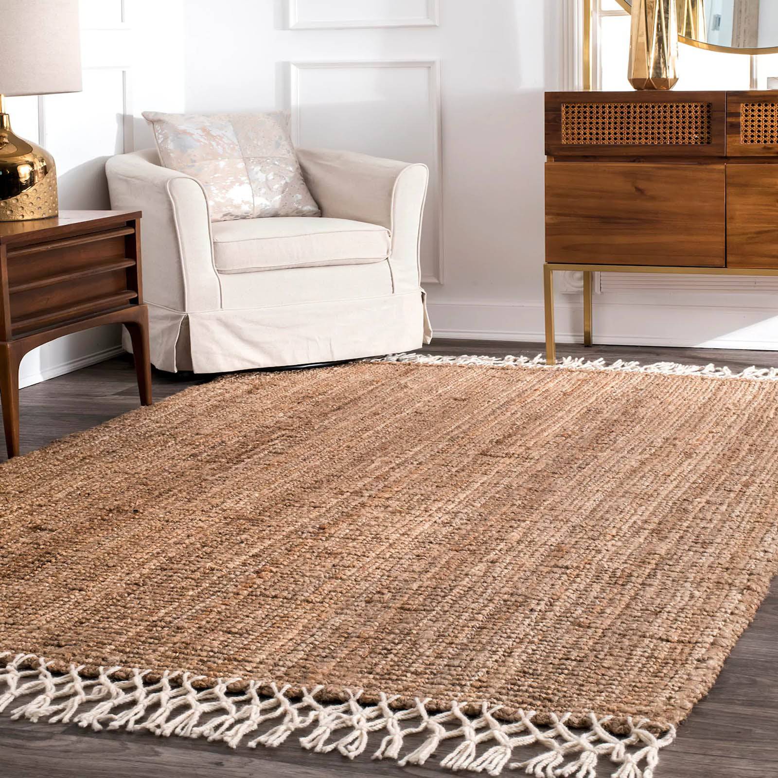 230X160 Cm Braided Handmade Jute Rug Jh-2339-L - Rugs - ebarza Furniture UAE | Shop Modern Furniture in Abu Dhabi & Dubai - مفروشات ايبازرا في الامارات | تسوق اثاث عصري وديكورات مميزة في دبي وابوظبي