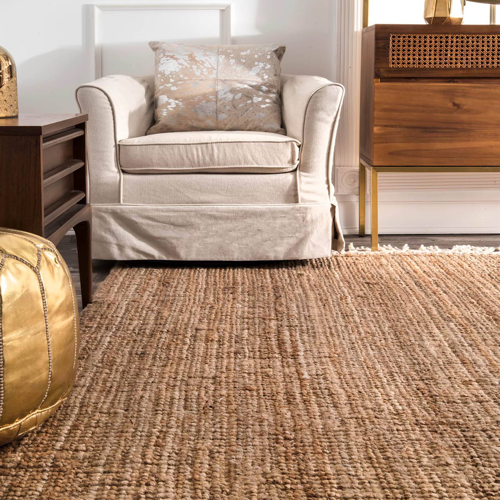 230X160 Cm Braided Handmade Jute Rug Jh-2339-L - Rugs - ebarza Furniture UAE | Shop Modern Furniture in Abu Dhabi & Dubai - مفروشات ايبازرا في الامارات | تسوق اثاث عصري وديكورات مميزة في دبي وابوظبي