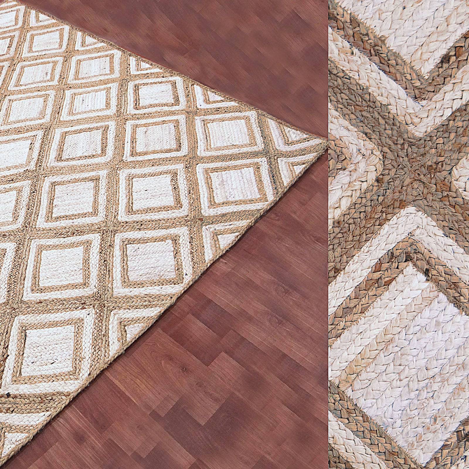 230X160 Cm Braided Handmade Jute Rug Jh-2342-L - Rugs - ebarza Furniture UAE | Shop Modern Furniture in Abu Dhabi & Dubai - مفروشات ايبازرا في الامارات | تسوق اثاث عصري وديكورات مميزة في دبي وابوظبي