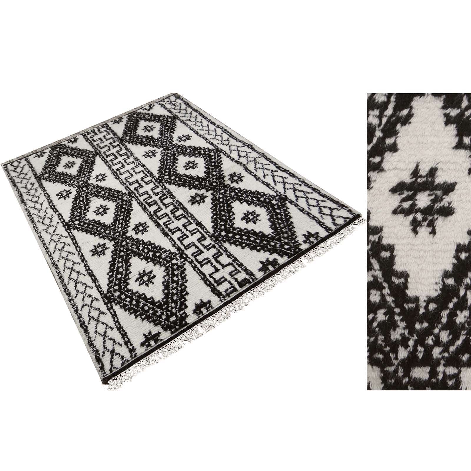 230X160 Cm Moroccan Style Handmade Rug Jh-2709-L - Rugs - ebarza Furniture UAE | Shop Modern Furniture in Abu Dhabi & Dubai - مفروشات ايبازرا في الامارات | تسوق اثاث عصري وديكورات مميزة في دبي وابوظبي