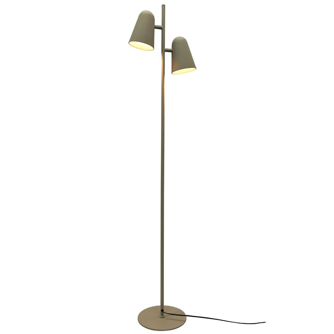 BEACON Arbor floor lamp with a sleek design and adjustable arm, standing tall with a modern metal finish.