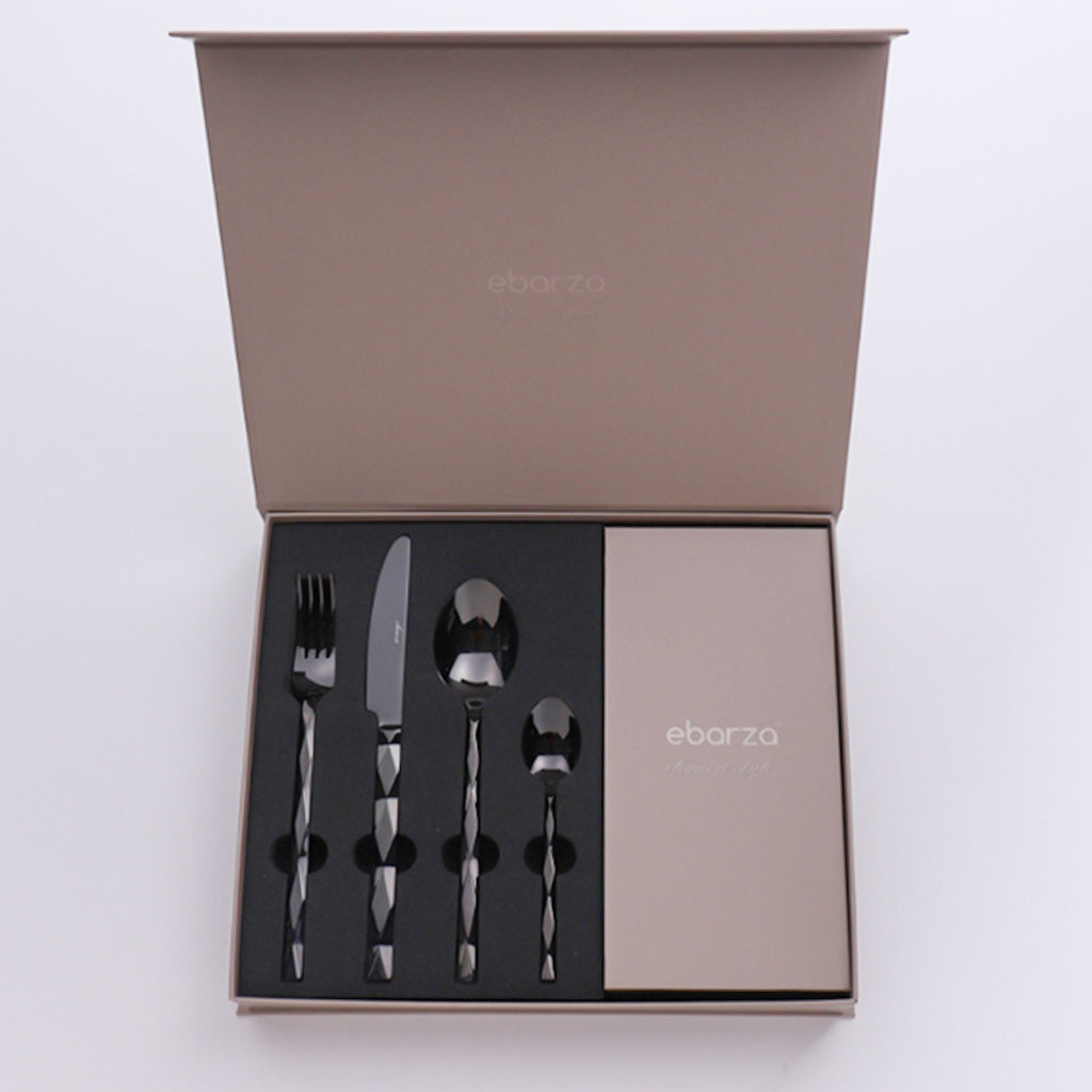 24-piece Vero cutlery set by BEACON featuring stainless steel knives, forks, and spoons for dining and serving.