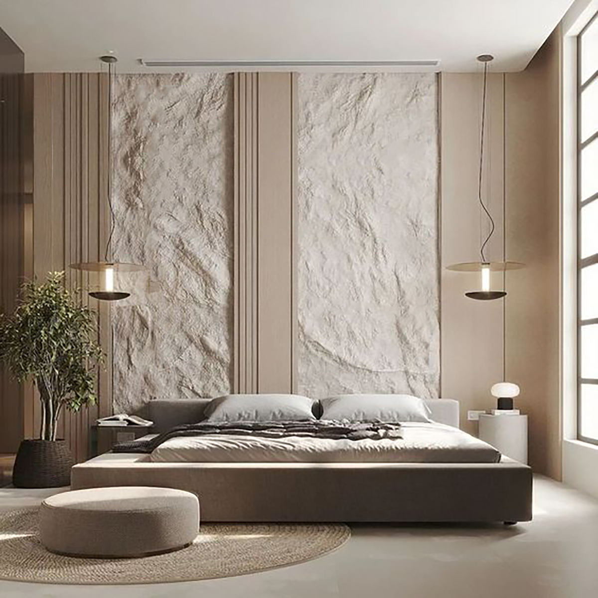 Large 297x127cm white Roca Basalto stone wall panel by ARTSTONE PANNEL SYSTEMS, showcasing textured stone surface for interior decor