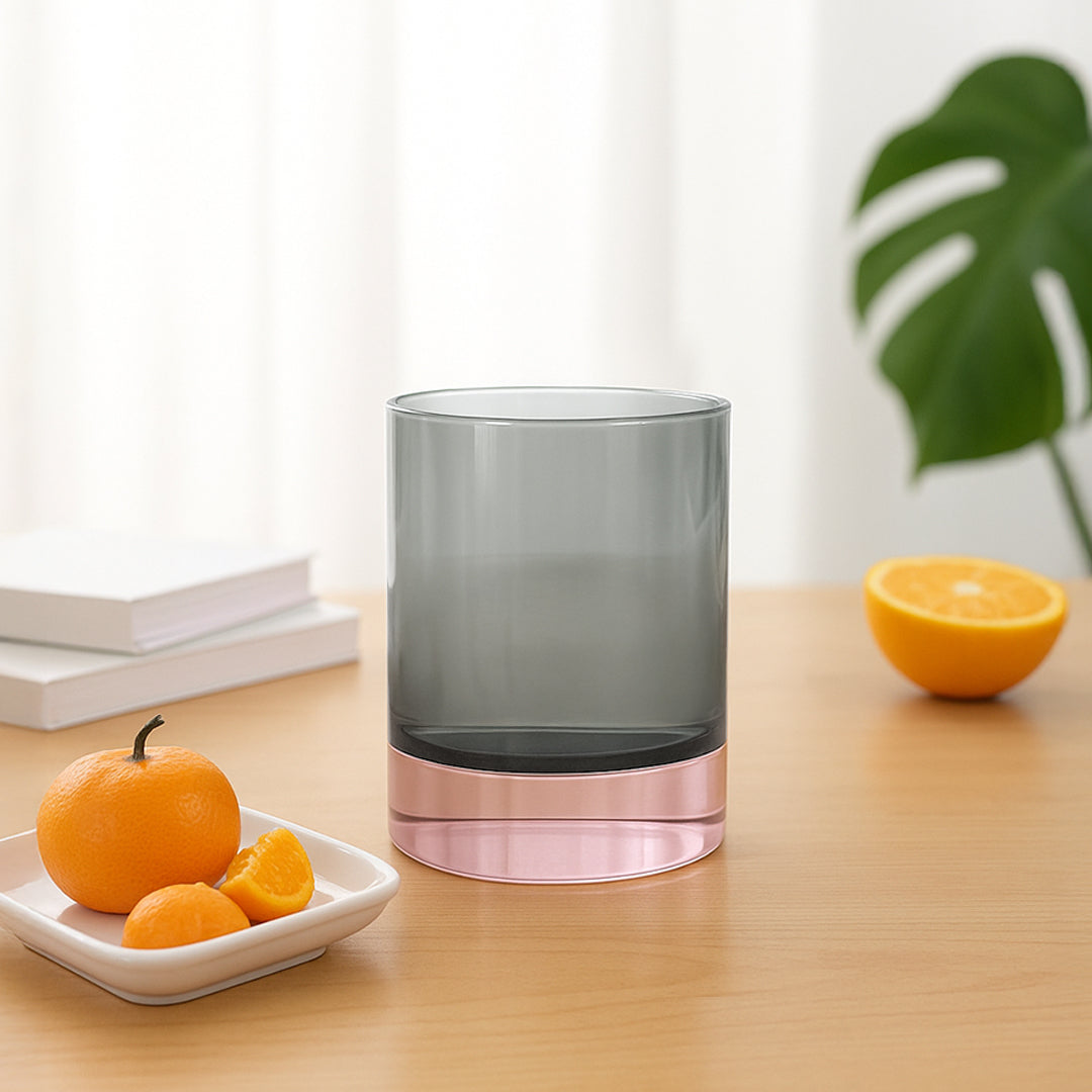 Pink Base + Grey Top Tumbler - C24058FA4 - Drinkware - ebarza Furniture UAE | Shop Modern Furniture in Abu Dhabi & Dubai - مفروشات ايبازرا في الامارات | تسوق اثاث عصري وديكورات مميزة في دبي وابوظبي