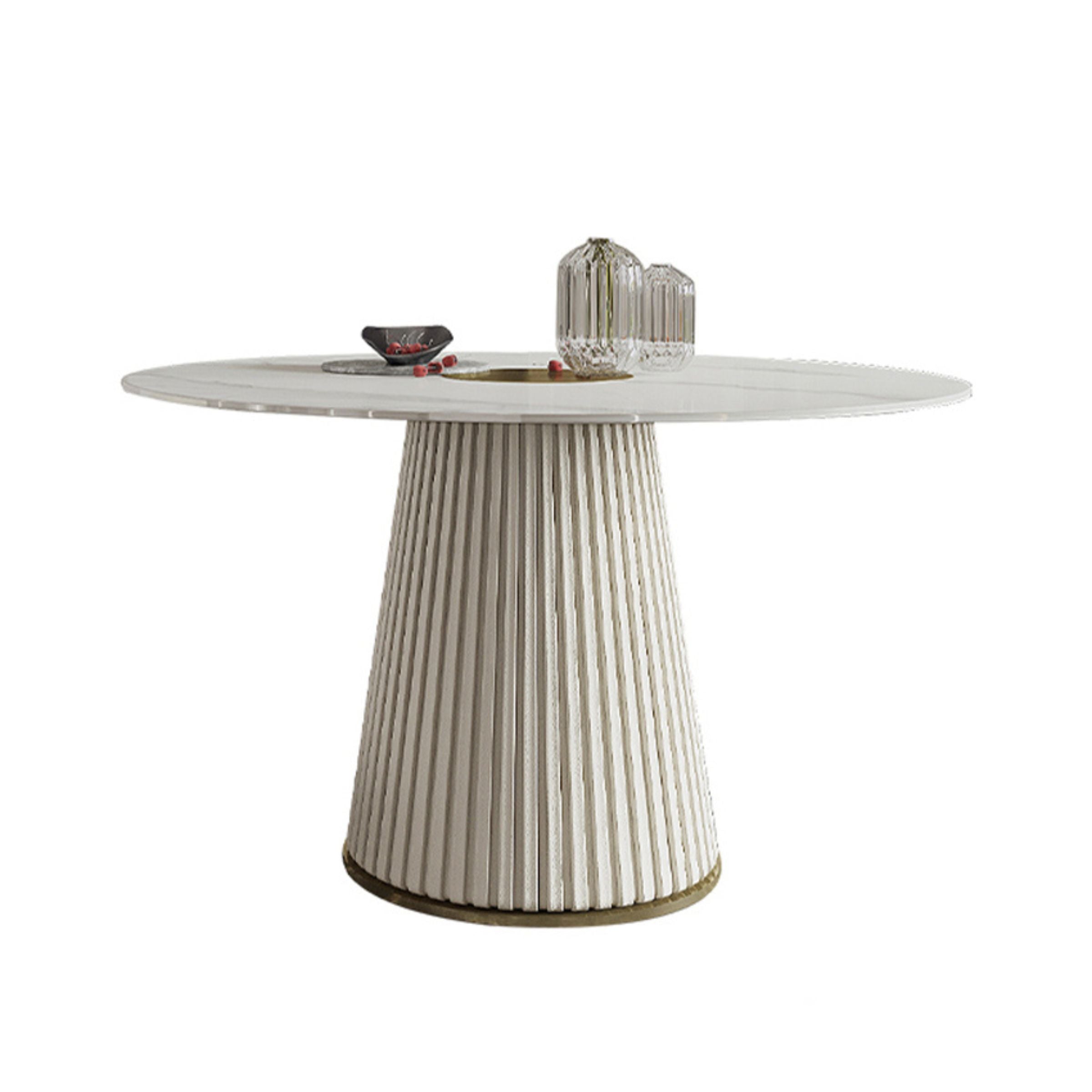 Vardo Sintered Stone Round Dining Table MLL-C16 -  Dining Tables | طاولة طعام مستديرة من الحجر المتكلس فاردو - ebarza Furniture UAE | Shop Modern Furniture in Abu Dhabi & Dubai - مفروشات ايبازرا في الامارات | تسوق اثاث عصري وديكورات مميزة في دبي وابوظبي