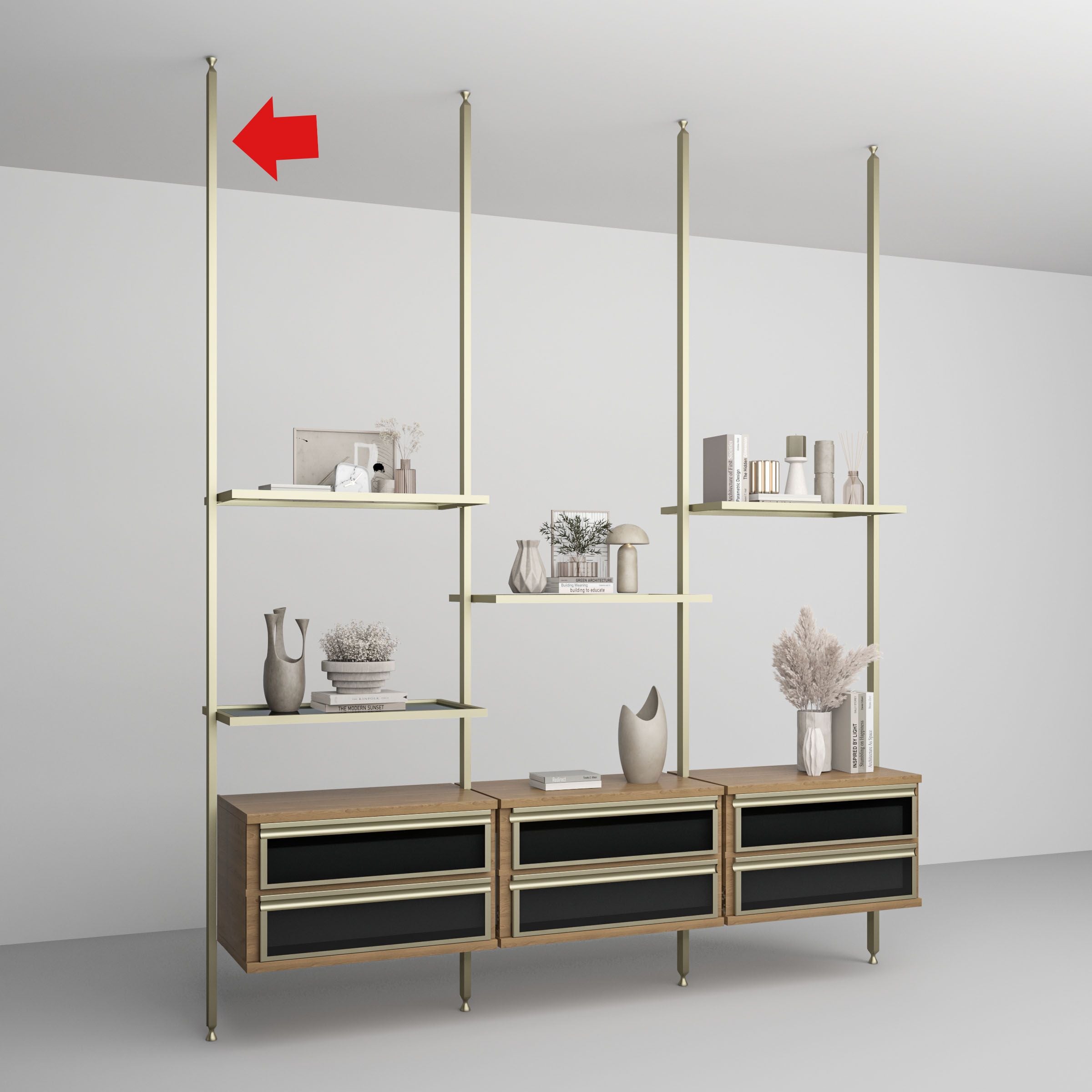 Antik Closet/partition Main Profile With LED 450cm Antik Color W-AL-10-1-0739 - Cabinets - ebarza Furniture UAE | Shop Modern Furniture in Abu Dhabi & Dubai - مفروشات ايبازرا في الامارات | تسوق اثاث عصري وديكورات مميزة في دبي وابوظبي