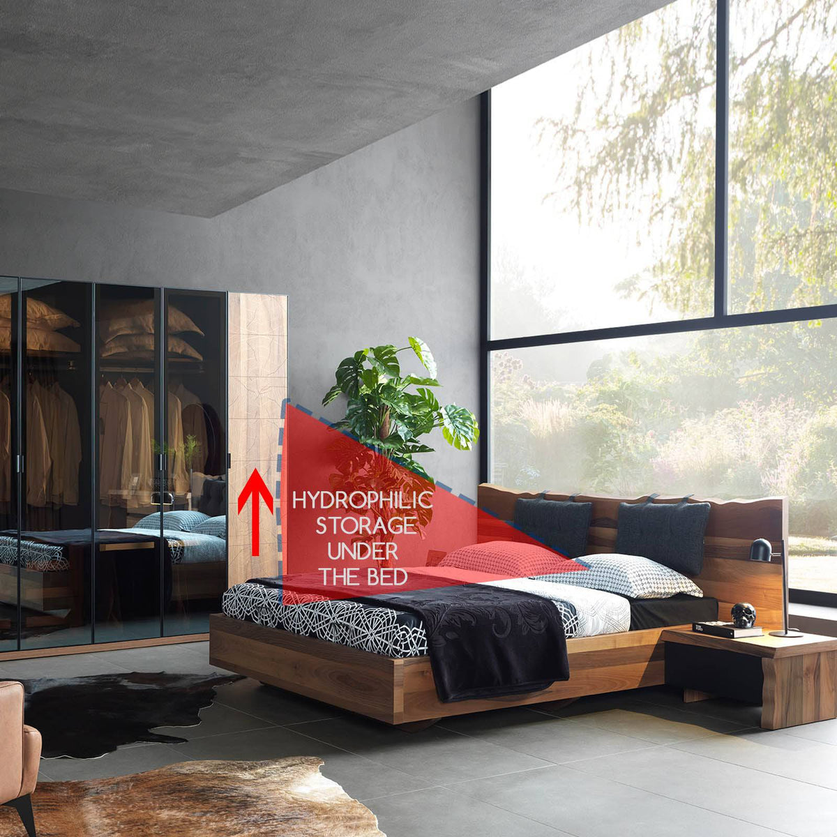 Pair of Monaco bedside tables by YOL LIVING featuring sleek wood finish, modern design, ideal for bedroom storage and decor.