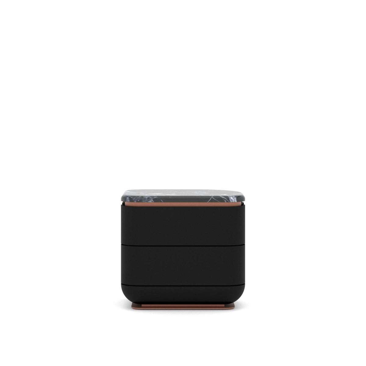 Pair of Tulip black bedside tables from LODA FURNITURE, modern nightstands with sleek tulip design and sturdy construction.