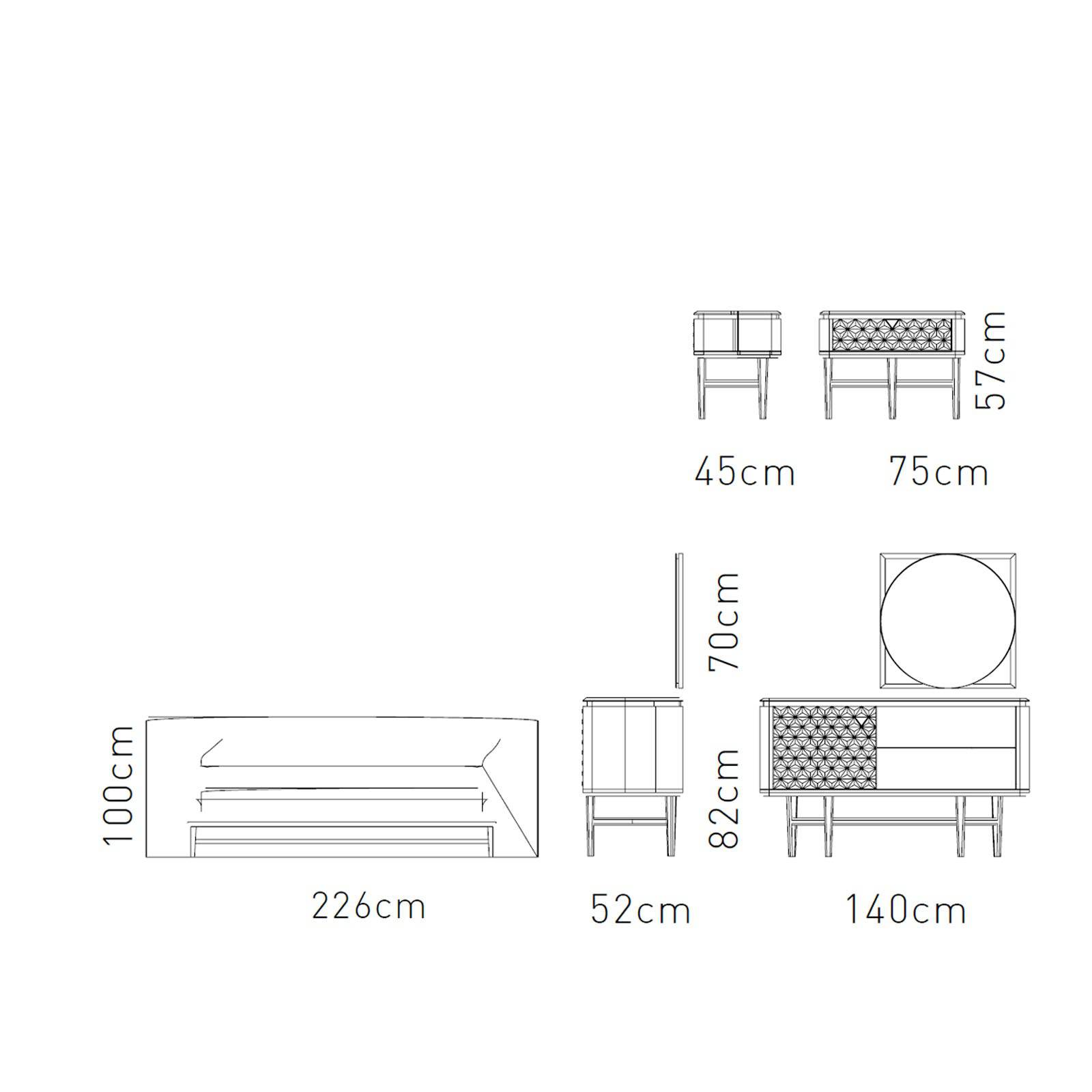 2X Zen Bedside Table  Zen001-Sidetable -  Bedside Tables | طاولتين جانبية زن - ebarza Furniture UAE | Shop Modern Furniture in Abu Dhabi & Dubai - مفروشات ايبازرا في الامارات | تسوق اثاث عصري وديكورات مميزة في دبي وابوظبي
