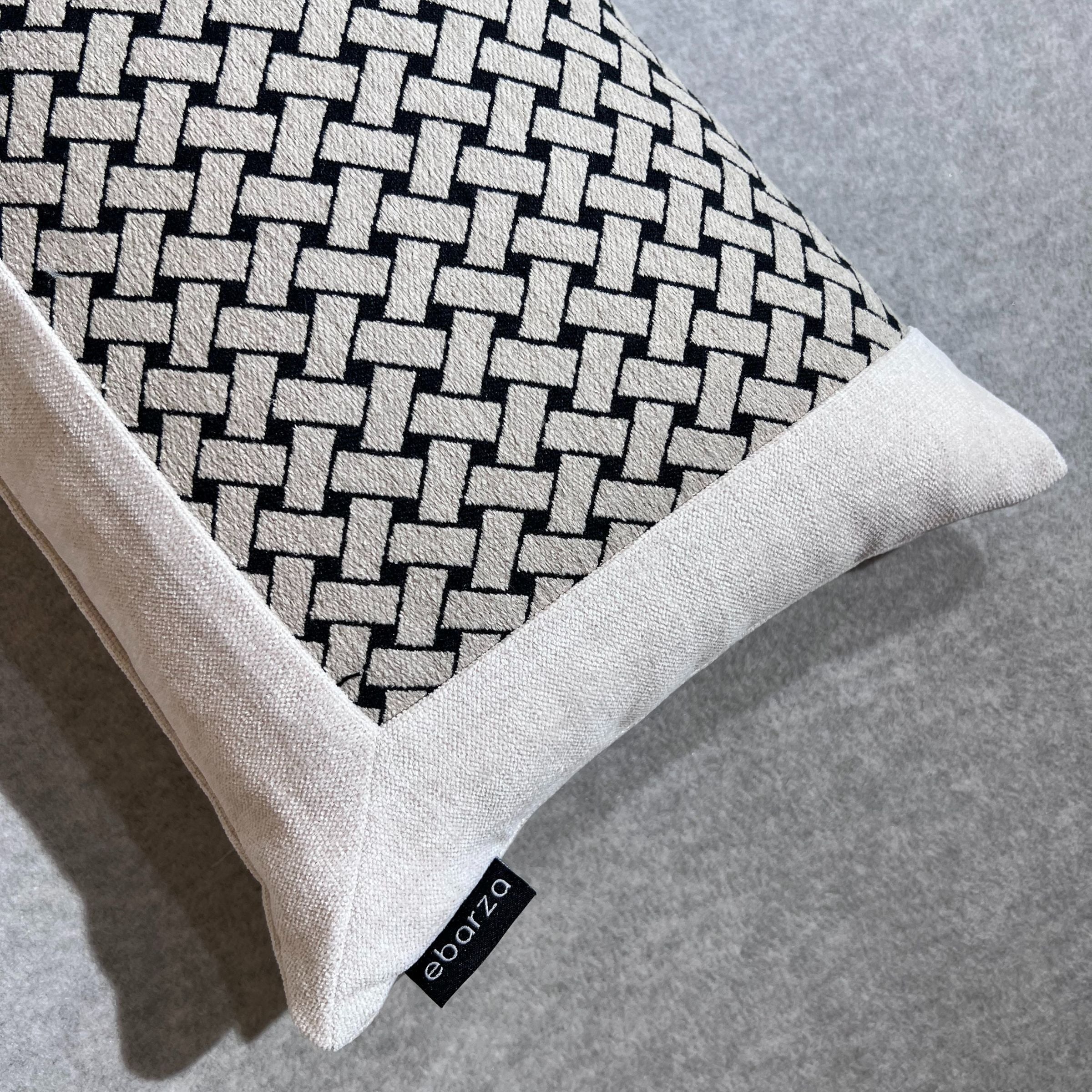 30*60 Lampard Patchwork Cushion - ECC096 - Cushions - ebarza Furniture UAE | Shop Modern Furniture in Abu Dhabi & Dubai - مفروشات ايبازرا في الامارات | تسوق اثاث عصري وديكورات مميزة في دبي وابوظبي