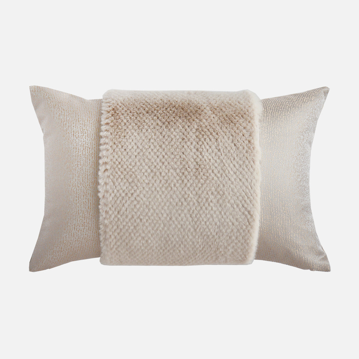 BEACON Luna Spliced Cushion in 30x60 inches with modern design, featuring a stylish fabric pattern and plush filling.