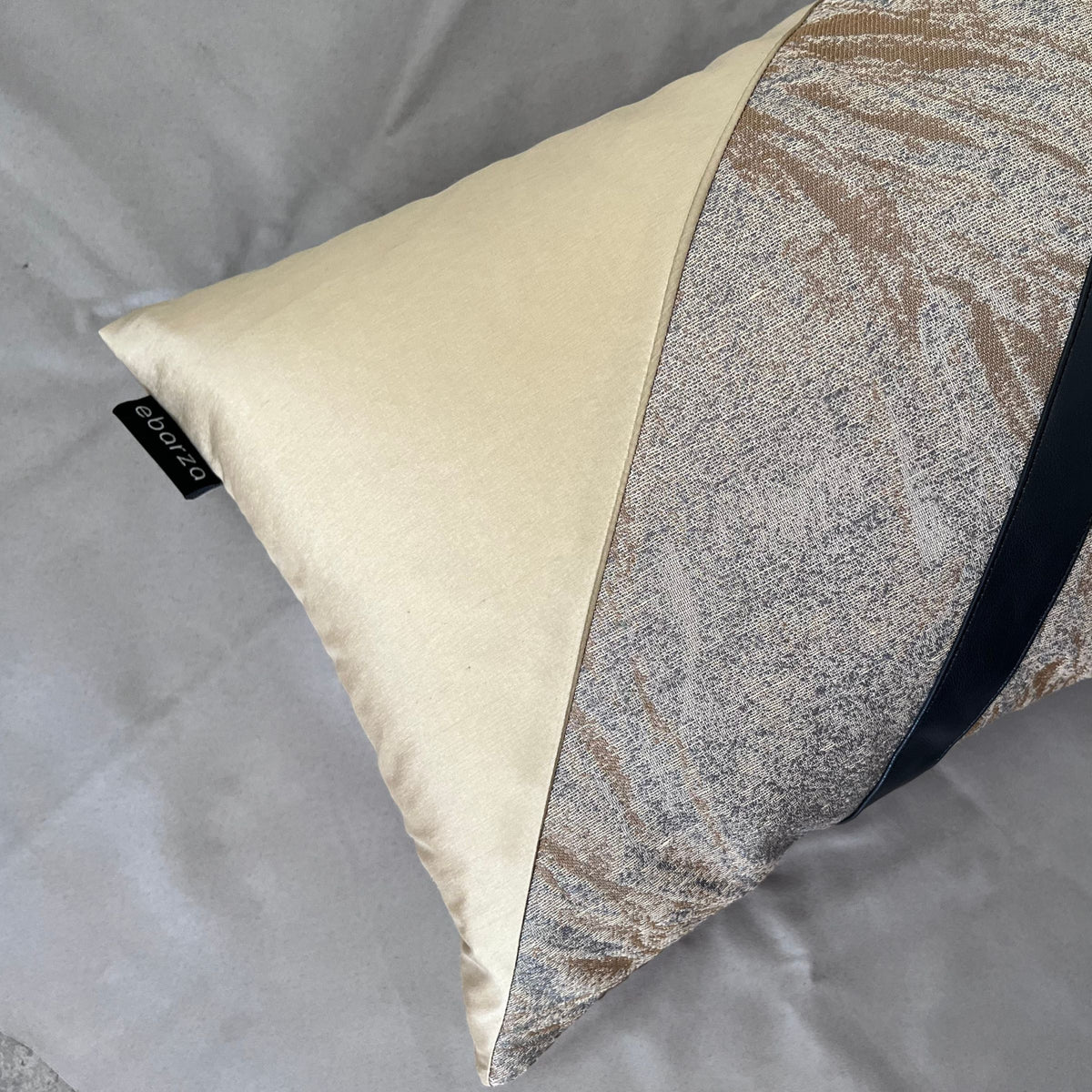 BEACON patchwork cushion, 30x60 inches, Quentina design with colorful fabric squares, decorative cushion for sofa or bed.