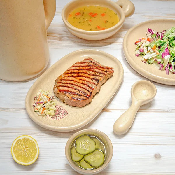 Set of 30-piece Asian Zen ceramic dinnerware for 6 people, includes plates, bowls, and cups, by BEACON.