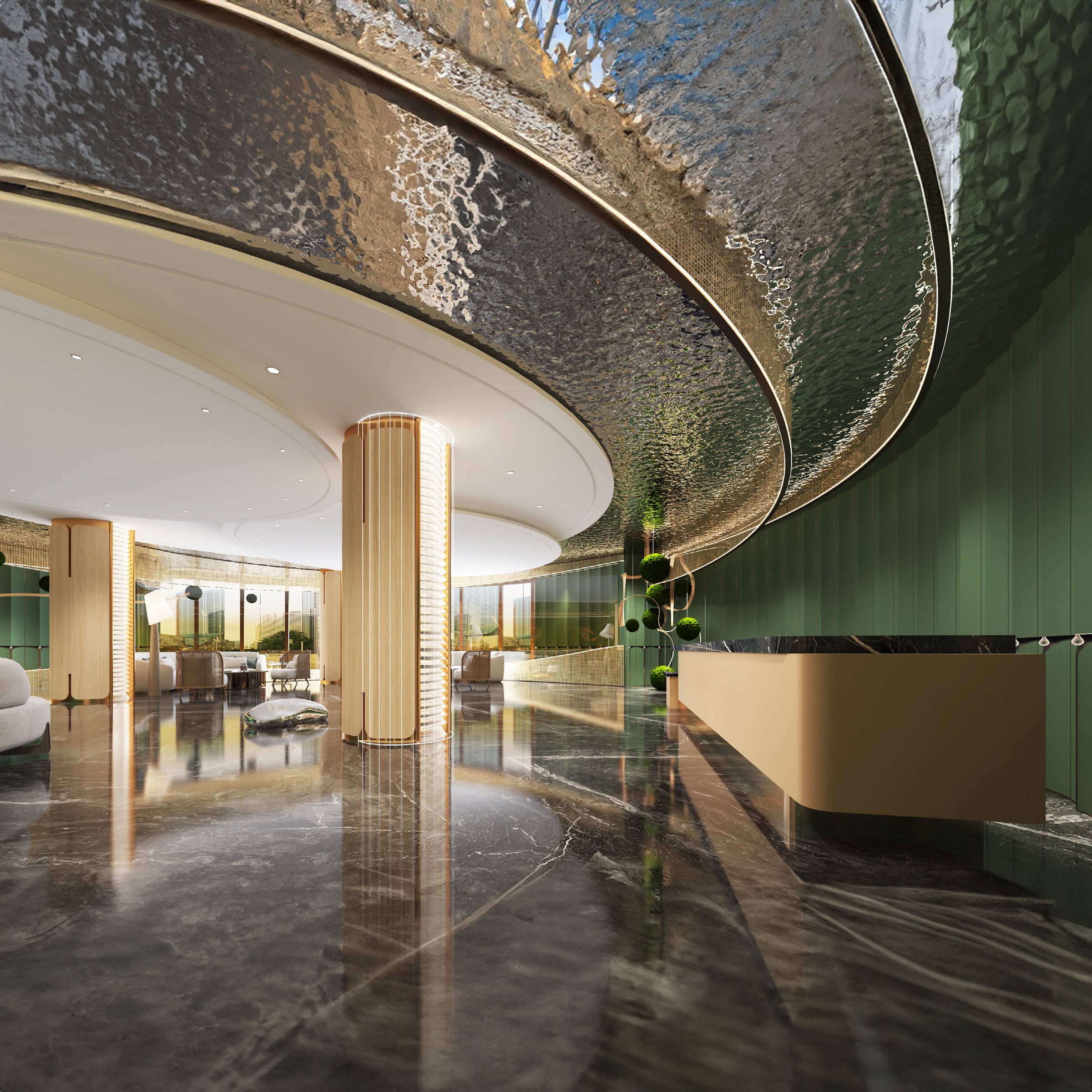 300*120 cm WPC DECORATION PANEL Metal Water Ripples PANEL DZ-001 - Wall Panels - ebarza Furniture UAE | Shop Modern Furniture in Abu Dhabi & Dubai - مفروشات ايبازرا في الامارات | تسوق اثاث عصري وديكورات مميزة في دبي وابوظبي