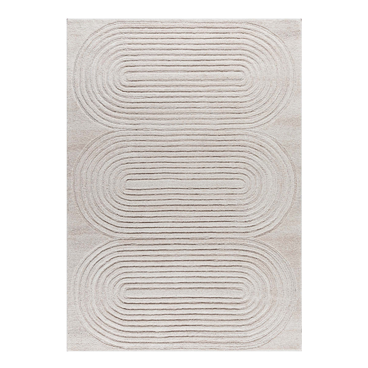 Beige Wool Rug with Eclipsed Pearls pattern, 300x200 cm, by Javi, model JH-22749, showcasing soft textured and elegant design.
