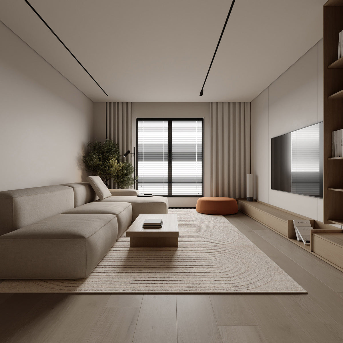 Beige wool rug with eclipsed pearl pattern, 300x200 cm, Javi brand JH-22749, soft textured area rug for living spaces.