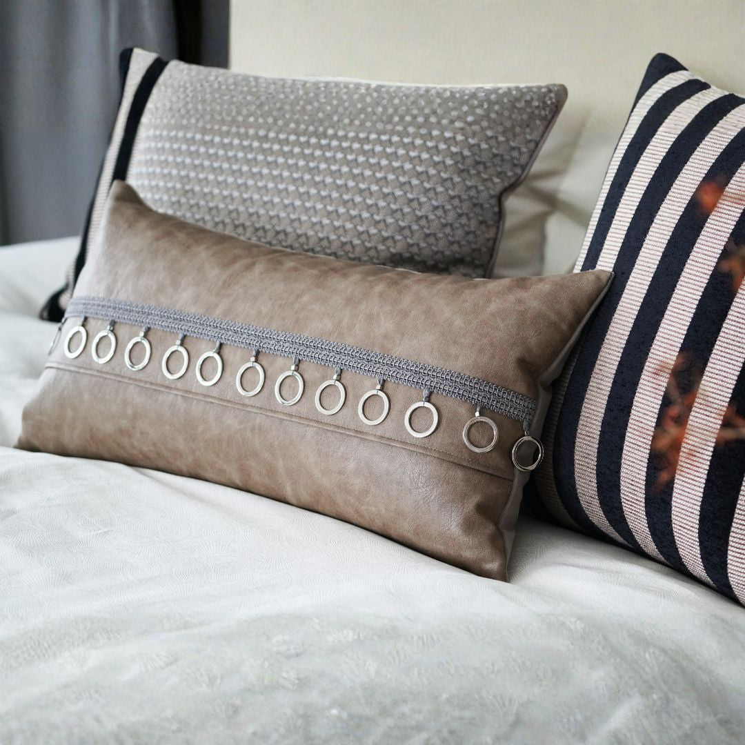 30x60CM ebarza Bronze-Ring Webbing Cushion ECC173 - Cushions - ebarza Furniture UAE | Shop Modern Furniture in Abu Dhabi & Dubai - مفروشات ايبازرا في الامارات | تسوق اثاث عصري وديكورات مميزة في دبي وابوظبي