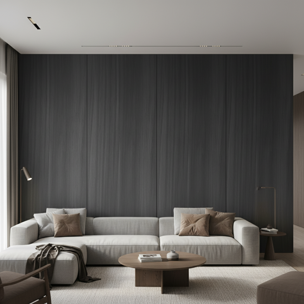 320*122CM WPC DECORTION PANEL BB STICHING BLACK COLOUR:H278H Abruso 3 - Wall Panels - ebarza Furniture UAE | Shop Modern Furniture in Abu Dhabi & Dubai - مفروشات ايبازرا في الامارات | تسوق اثاث عصري وديكورات مميزة في دبي وابوظبي