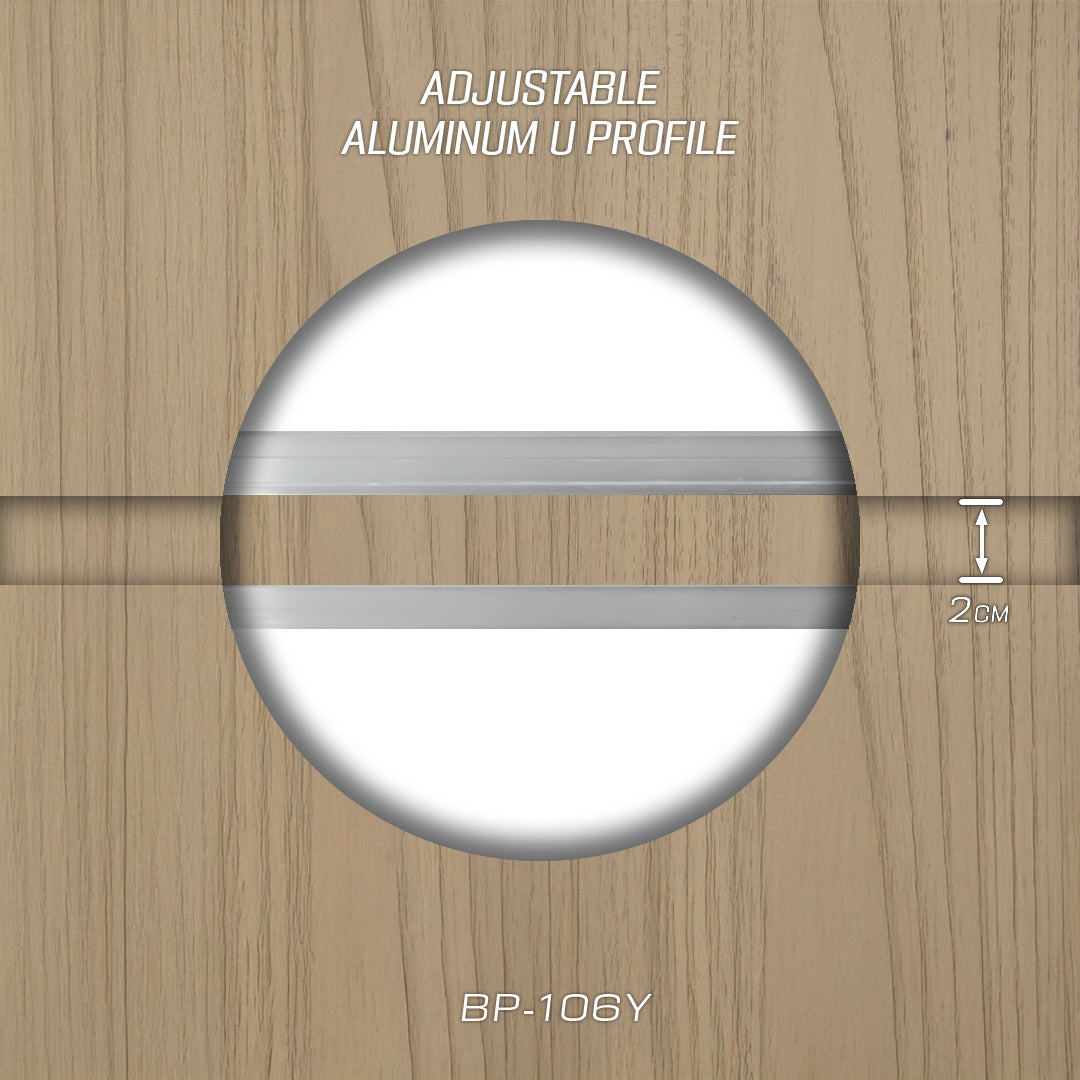 سماكة 8 مم (1.8 سم) مقطع ألومنيوم على شكل حرف U - أسود - PR0042