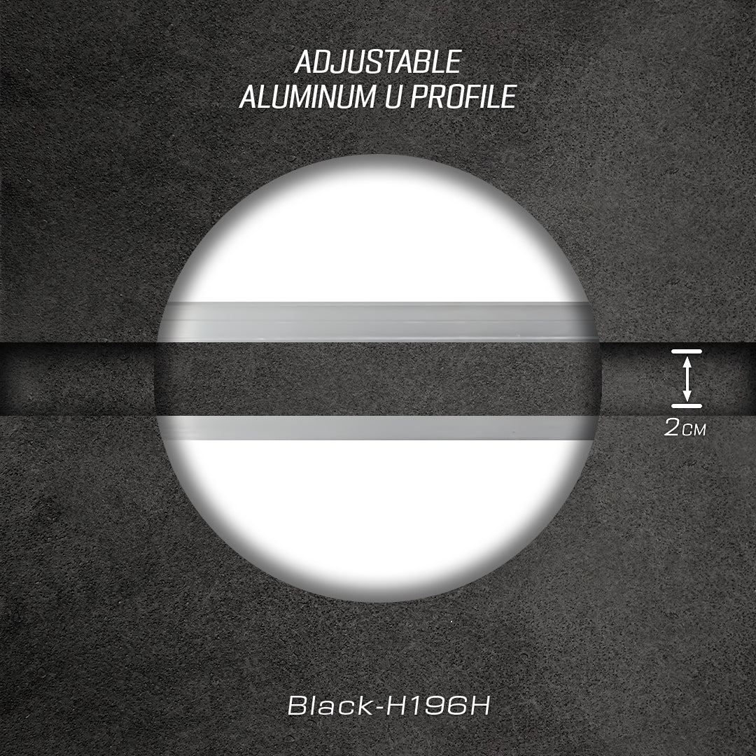 سماكة 8 مم (1.8 سم) مقطع ألومنيوم على شكل حرف U - أسود - PR0042