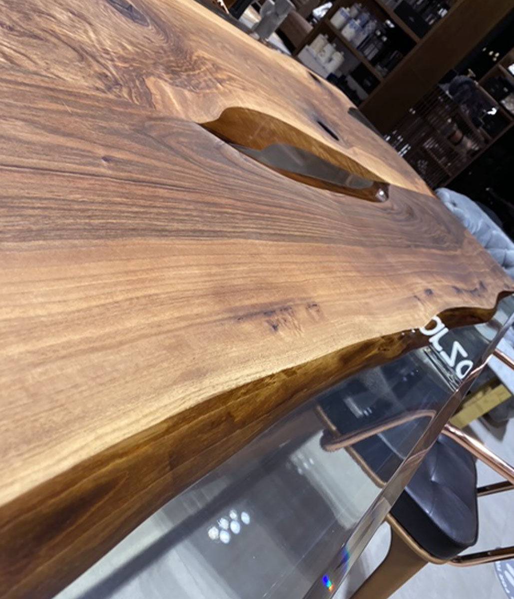 350X100 Cm Live Edge Resin Dining Table Top San350X100 - Table Tops - ebarza Furniture UAE | Shop Modern Furniture in Abu Dhabi & Dubai - مفروشات ايبازرا في الامارات | تسوق اثاث عصري وديكورات مميزة في دبي وابوظبي