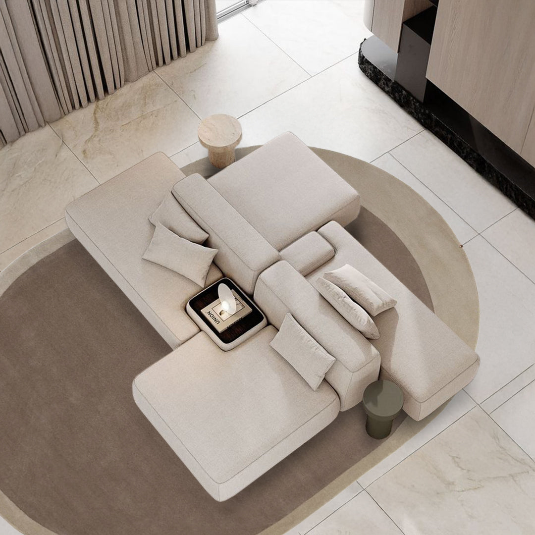 Cool Hali 350x250 cm match carpet rug, 72 outer design in beige and brown, large woven area rug for living room decor.