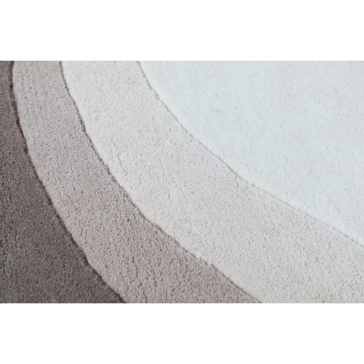 Large 350x250 cm cobblestone pattern wool rug in beige, dark beige, and brown from Javi, style JH-22744.