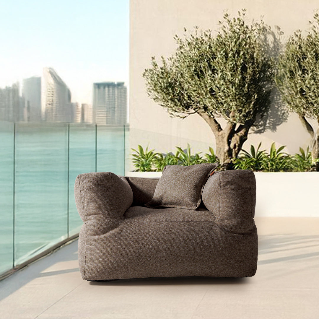 Brown 45x45 pillow with zipper, cushion from BEACON Concha182 series, designed for comfort and style.