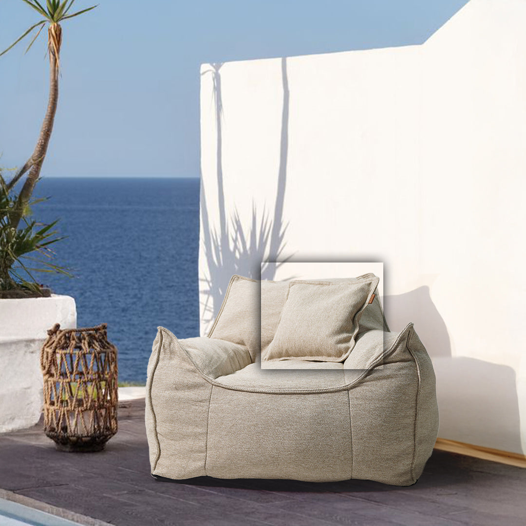 Beige 45x45 cushion pillow with zipper from BEACON Laconcha140, designed for comfortable home decor.