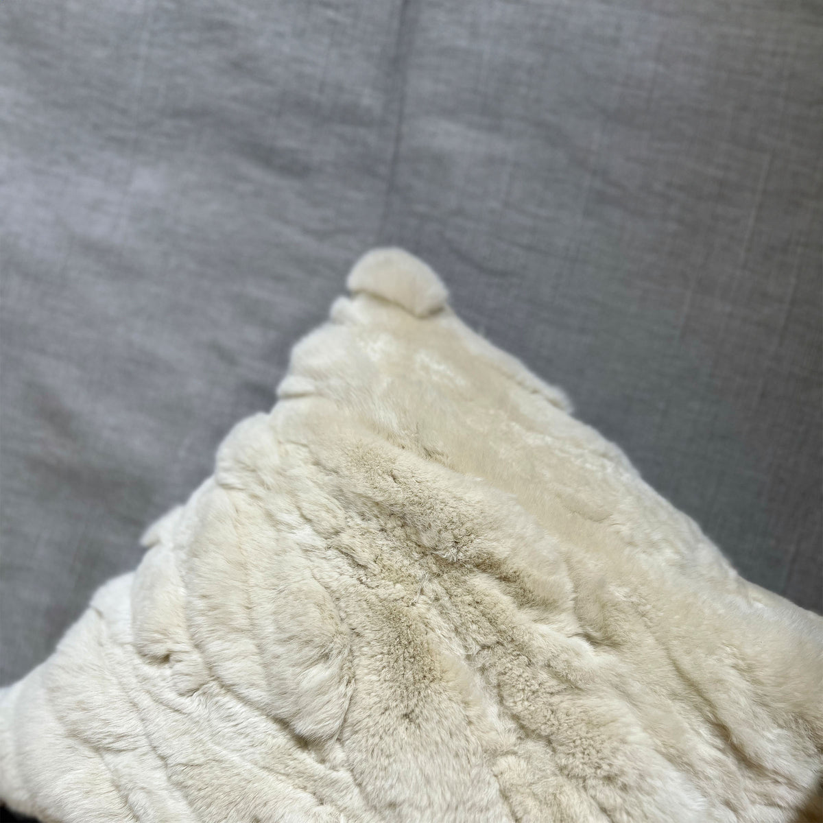 BEACON Odom Rex Rabbit Hair Cushion, 45x45 cm, soft plush cushion with textured rabbit hair for cozy home decor.