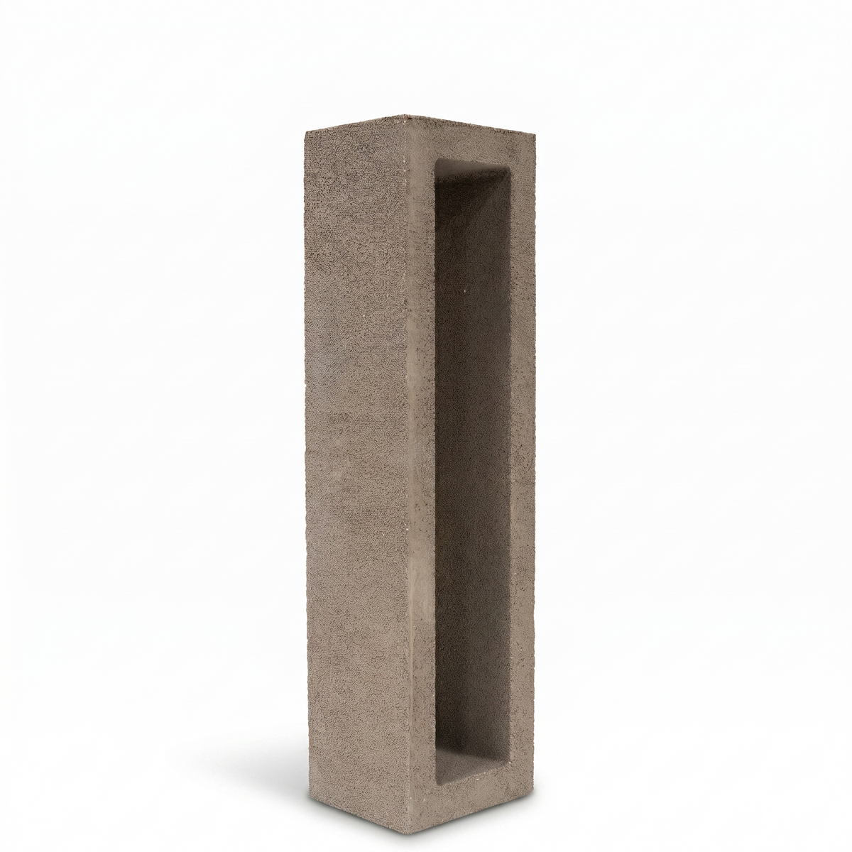 Dark beige lightweight foam ceramic wall panel in hollow rectangular shape, 45x12x10 cm, by BEACON.